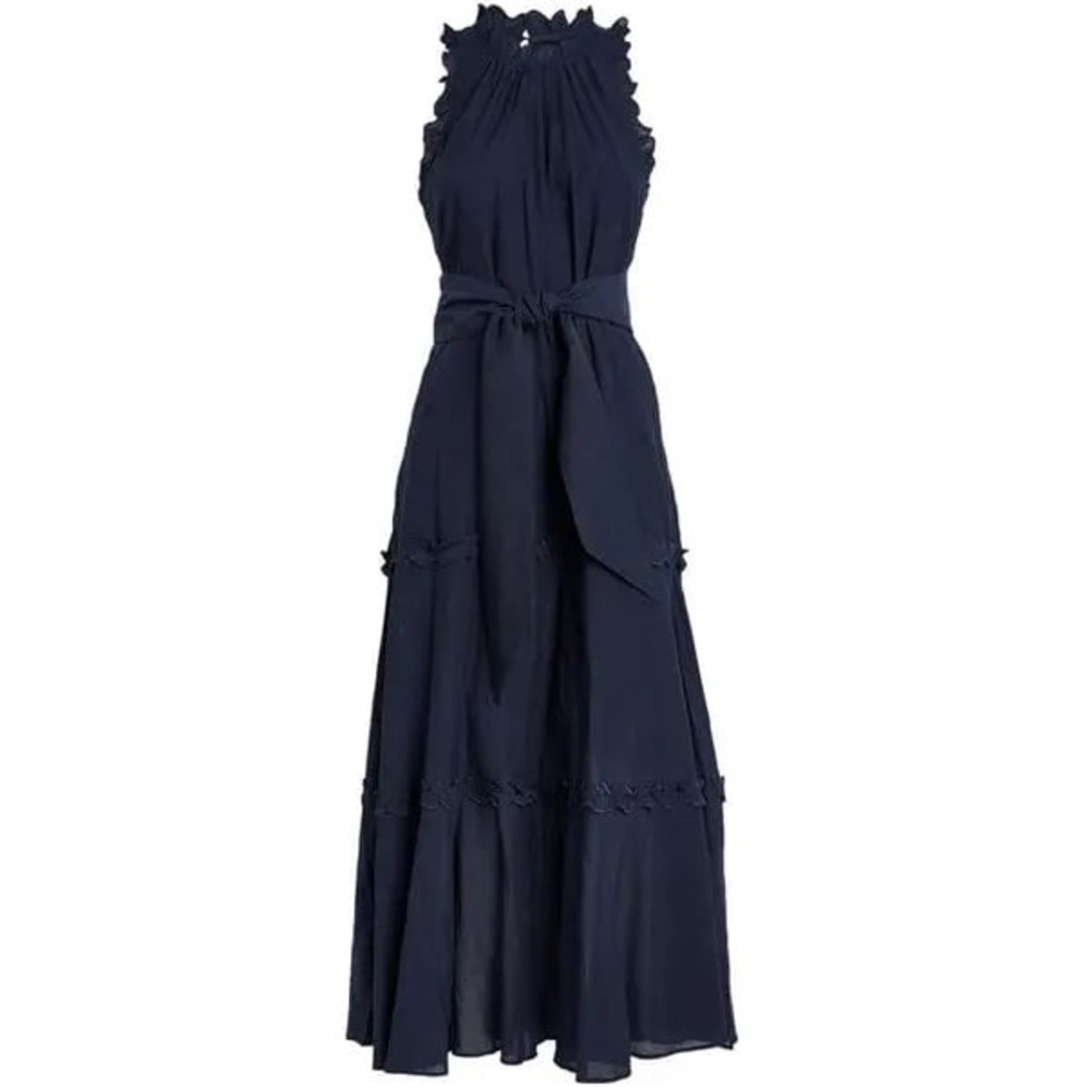 Women’s Navy Maxi Dress with Tie Waist